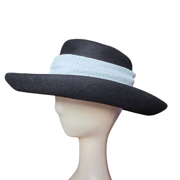 The Limited Bollman Wool Black Fedora Wide Brim Hat MJ Style - Picture 2 of 10